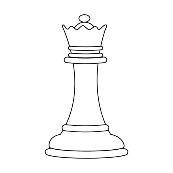 Schachfiguren Umreißen Vektor Illustration Konzept Des American Chess Day — Stockvektor