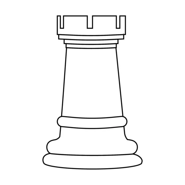 Satranç taşı ana hatlı vektör çizimi. Amerikan Satranç Günü konsepti.