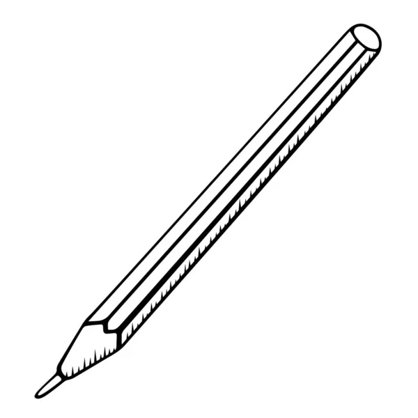 Bleistift Skizze Mit Schatten Auf Weißem Hintergrund Weltbriefschreibtag — Stockvektor