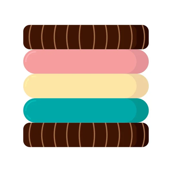Sandwich Cookie Vector Illustratie Geïsoleerd Een Witte Achtergrond — Stockvector