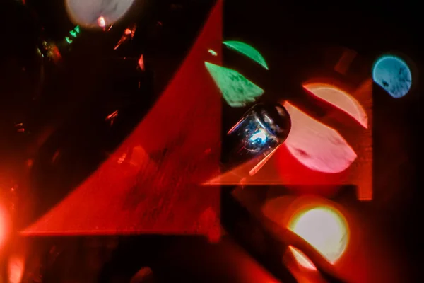 Parıltının, ışığın ve bokeh 'in makro fotoğrafı