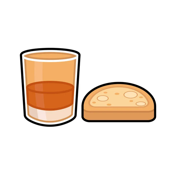 Biscotti Drink Vector Illustration Italian Dessert — Stock Vector