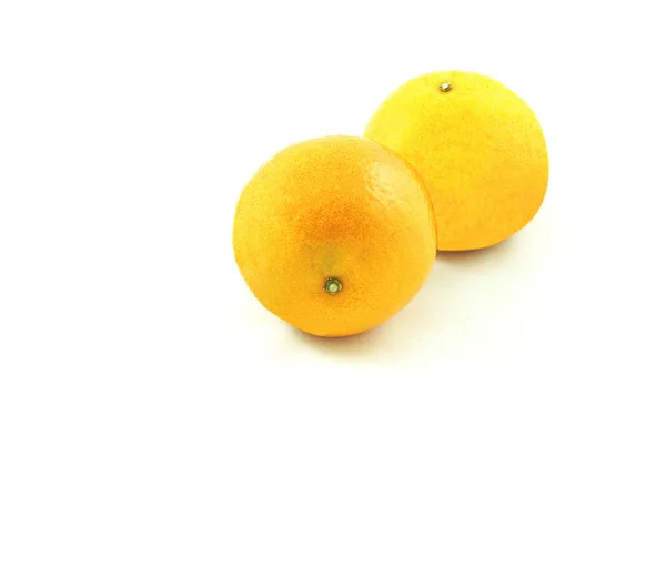 Double orange on white background — Stock Photo, Image