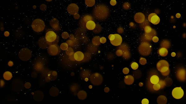 Cząstki Złota Abstrakcyjne Tło Błyszczącym Złotem Pływające Cząsteczki Pyłu Flare — Zdjęcie stockowe