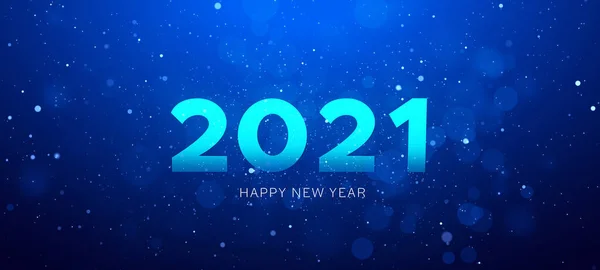Banner 2021 Šťastný Nový Rok Modré Částice Třpyt Ocenění Prach — Stock fotografie