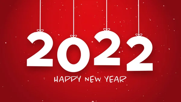 Feliz Año Nuevo 2022 Cadena Fondo Rojo Concepto Resolución Año — Foto de Stock