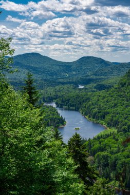 Awesome view from a verdant hill in Jacques Cartier National Park, Quebec province, Canada. Everything is green and mindblowing over here during summer