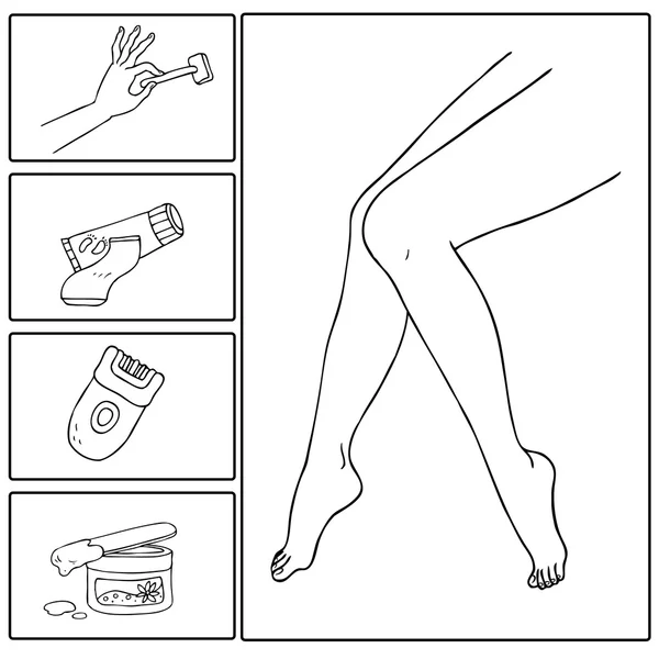 Epilação de pernas —  Vetores de Stock