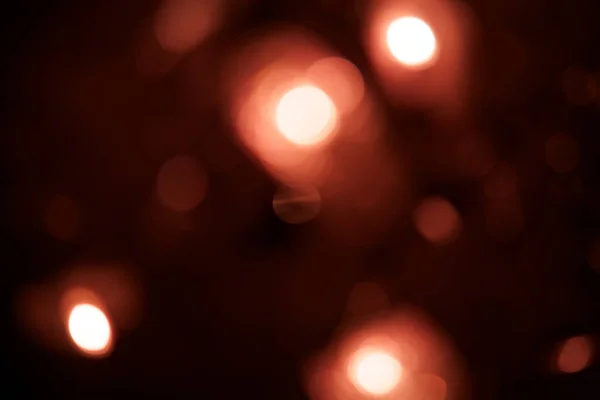 Heldere Wazige Lichten Feestelijke Bloemenslinger Van Rode Kleur Vurige Rode — Stockfoto