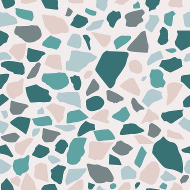 Terrazzo döşeme vektörü kusursuz desen. Klasik Venedik terrazzo tarzı taş, granit, kuvars..
