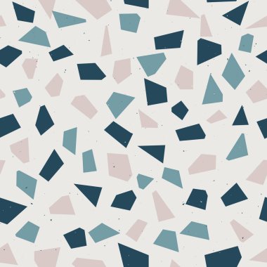 Terrazzo döşeme vektörü kusursuz desen. Klasik Venedik terrazzo tarzı taş, granit, kuvars..