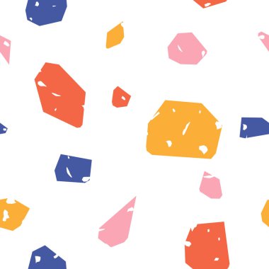 Terrazzo döşeme vektörü kusursuz desen. Klasik Venedik terrazzo tarzı taş, granit, kuvars..