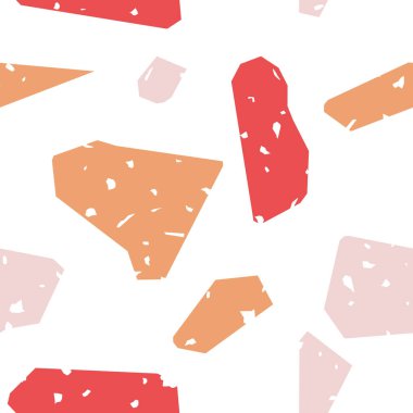 Terrazzo döşeme vektörü kusursuz desen. Klasik Venedik terrazzo tarzı taş, granit, kuvars..