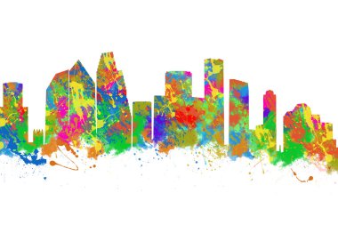 Houston Teksas silueti