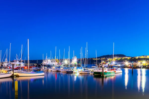 stock image Scarborough harbour image taken after sunset.