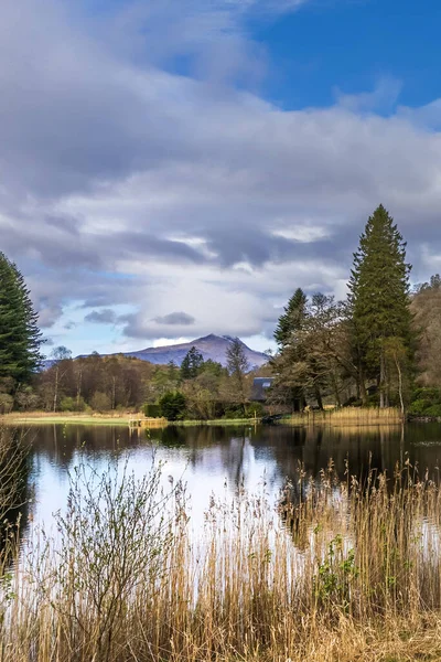 Vista Desde Loch Ard Hacia Ben Lomond Distancia — Foto de Stock