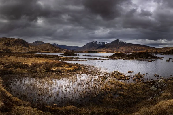 Krajobraz Rannoch Moor Szkockie Wyżyny Wielka Brytania — Zdjęcie stockowe