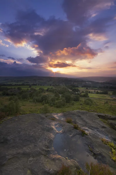 Norland brughiera tramonto — Foto Stock