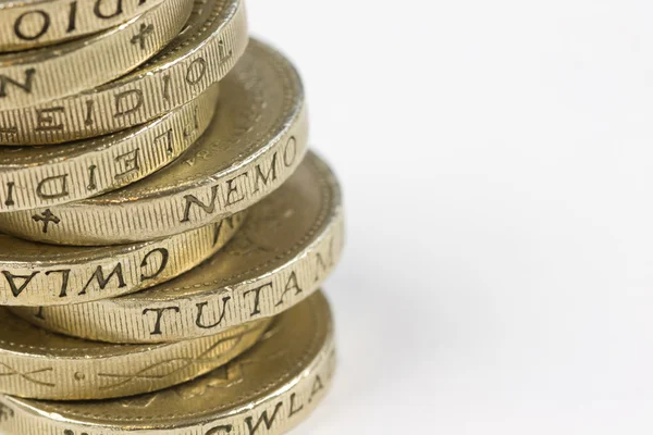 One pound coins — Stock Photo, Image