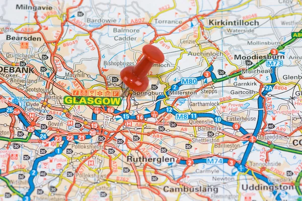 Mappa stradale per Glasgow — Foto Stock