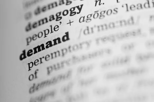 Demand Dictionary Definition — Stock Photo, Image