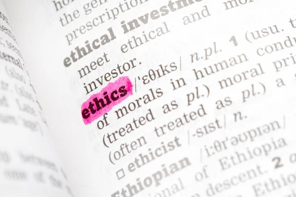 Ethics Dictionary Definition — Stock Photo, Image