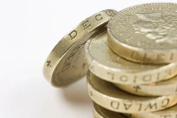 One pound coins — Stock Photo, Image