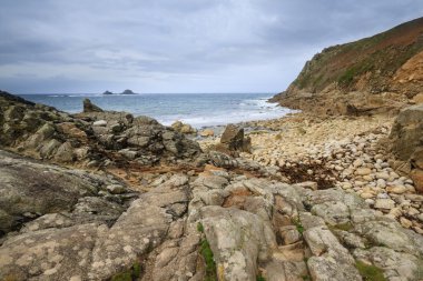 Porth Nanven Cove Cornwall İngiltere'de