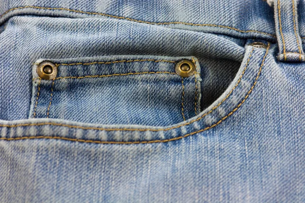 Mavi kot pantolon cebinde — Stok fotoğraf