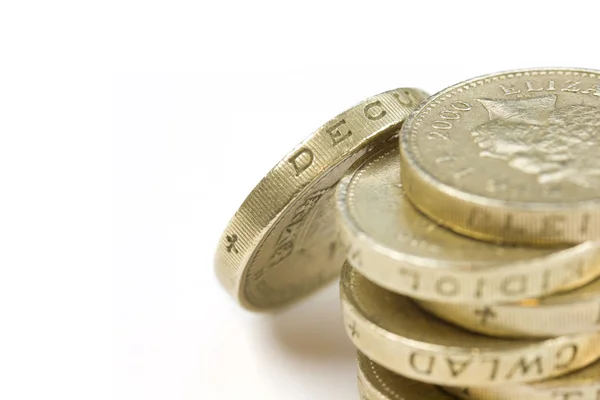 One pound coins — Stock Photo, Image