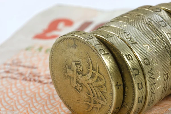 One pound coins — Stock Photo, Image
