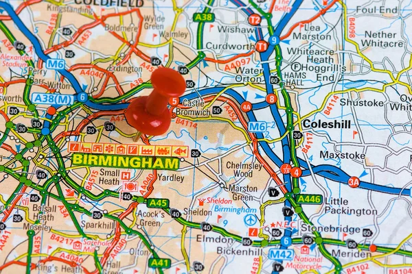 Mappa stradale di Birmingham — Foto Stock