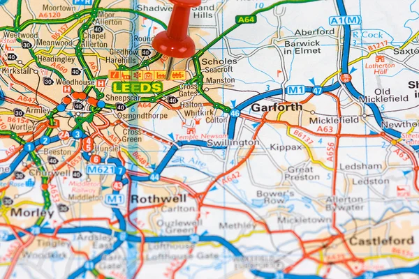 Mappa stradale di Leeds — Foto Stock
