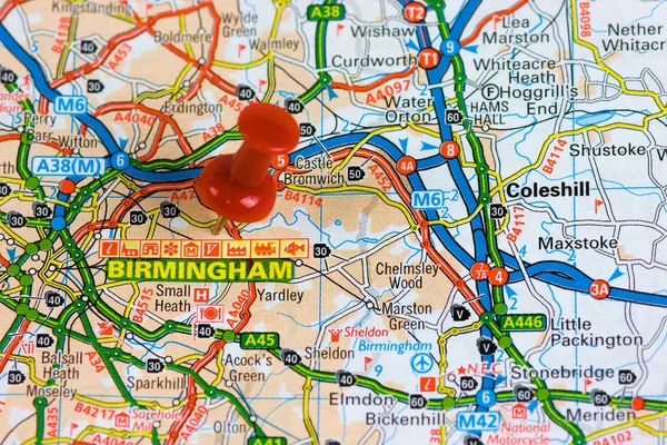 Mappa stradale di Birmingham — Foto Stock
