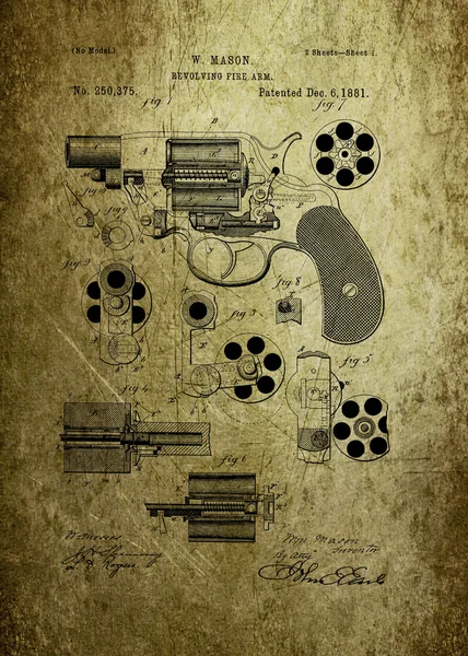 Revolving Fire Arm Patent — Stock Photo, Image