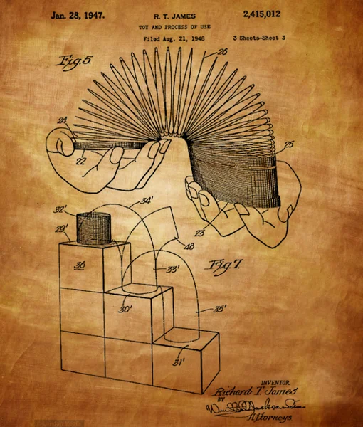 Vintage Slinky Patent — Stock Photo, Image