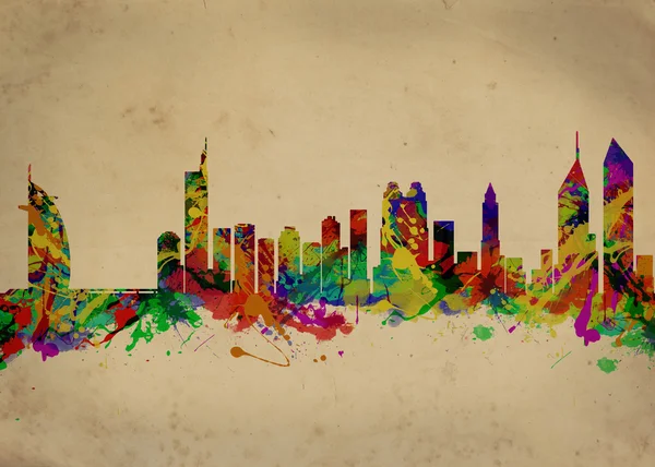 Dubai şehrinin silueti