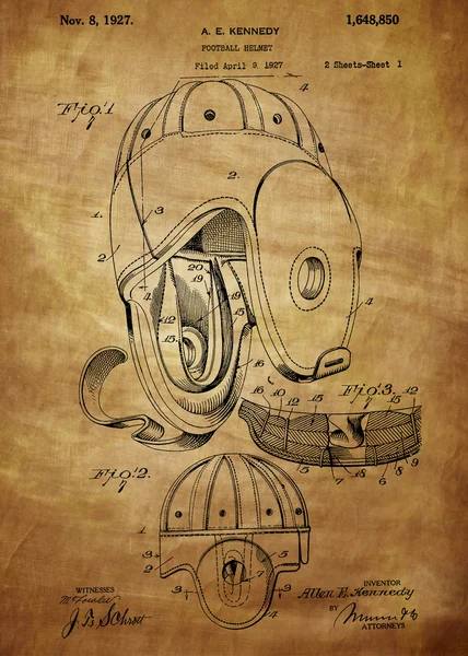 Piłka nożna hełm Patent — Zdjęcie stockowe