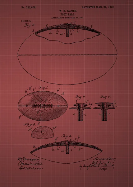 Football Patent Drawing — Stock Photo, Image