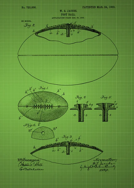 Σχέδιο διπλωμάτων ευρεσιτεχνίας ποδόσφαιρο — Φωτογραφία Αρχείου