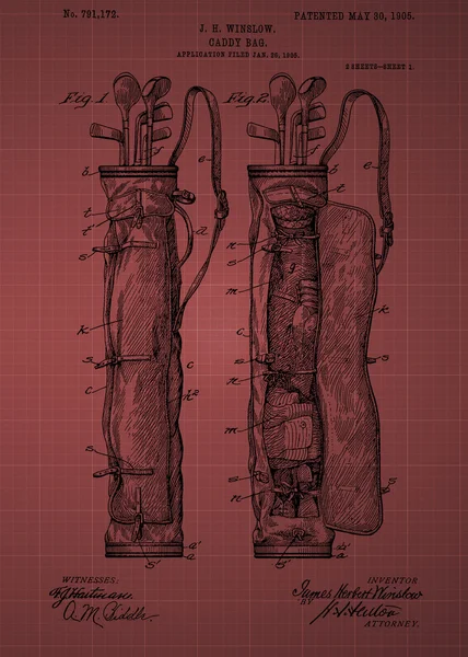 Golf väska Patent — Stockfoto