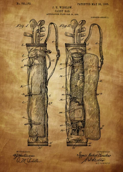 Golf Bag Patent — Zdjęcie stockowe