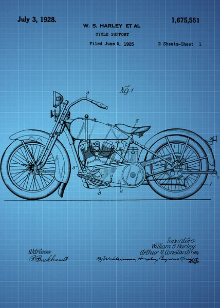 Patent motocykl Harley Davidson — Zdjęcie stockowe