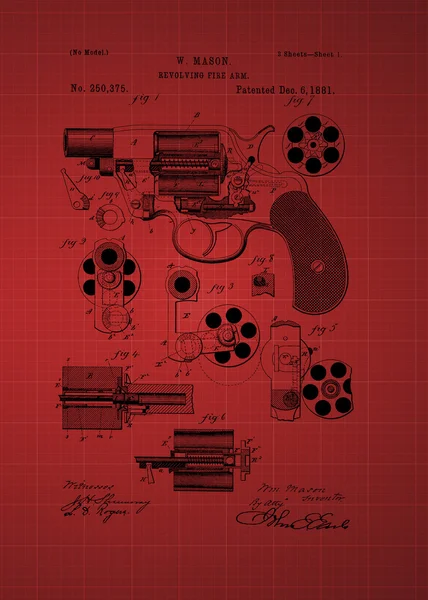 Revolving Fire Arm Patent — Stock Photo, Image