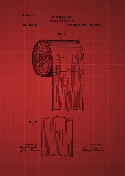Papier toaletowy rolka Patent — Zdjęcie stockowe