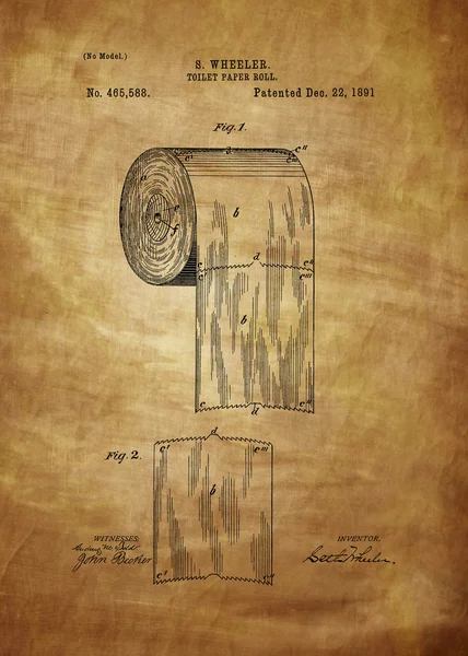 Toilet Paper Roll Patent — Stock Photo, Image