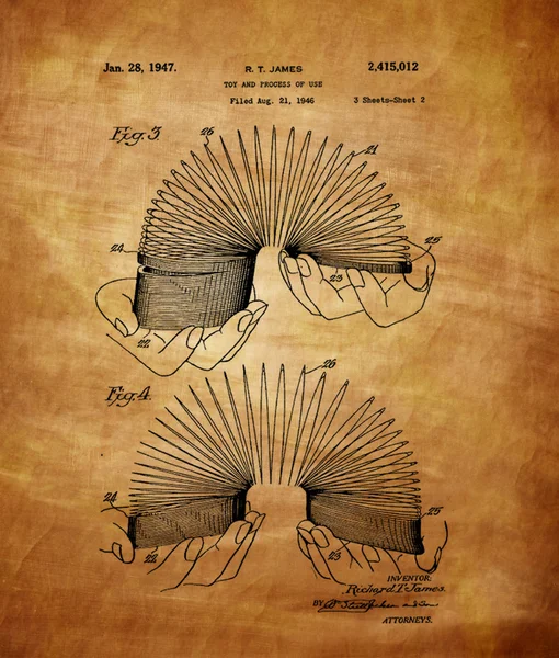 Vintage Slinky Patent — Stock Photo, Image