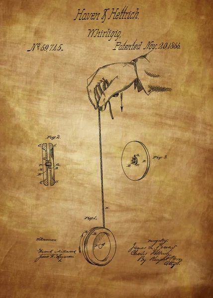 Yoyo Patent çizim — Stok fotoğraf