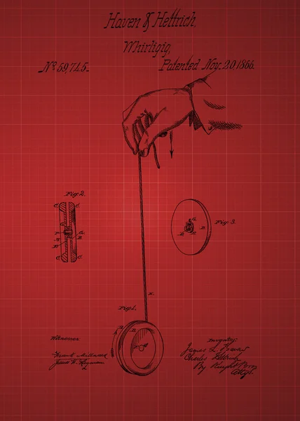 Desenho de Patentes Vintage Yoyo — Fotografia de Stock