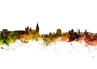 Dublin şehir manzarası siluet
